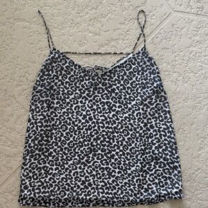 Vince Camuto Black and Gray Leopard Camisole